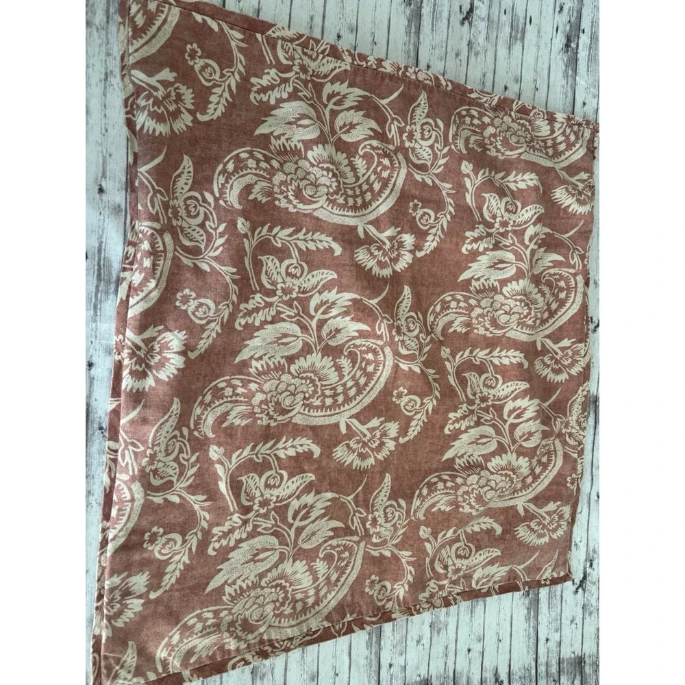 1 x Pottery Barn Alessandra Linen Cotton Euro Sham Terracotta Orange Ivory